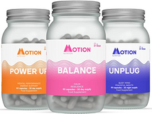 Chargez l'image dans la visionneuse de la galerie, Motion Nutrition Starter Bundle avec Power Up, Unplug et Hormone Balance.
